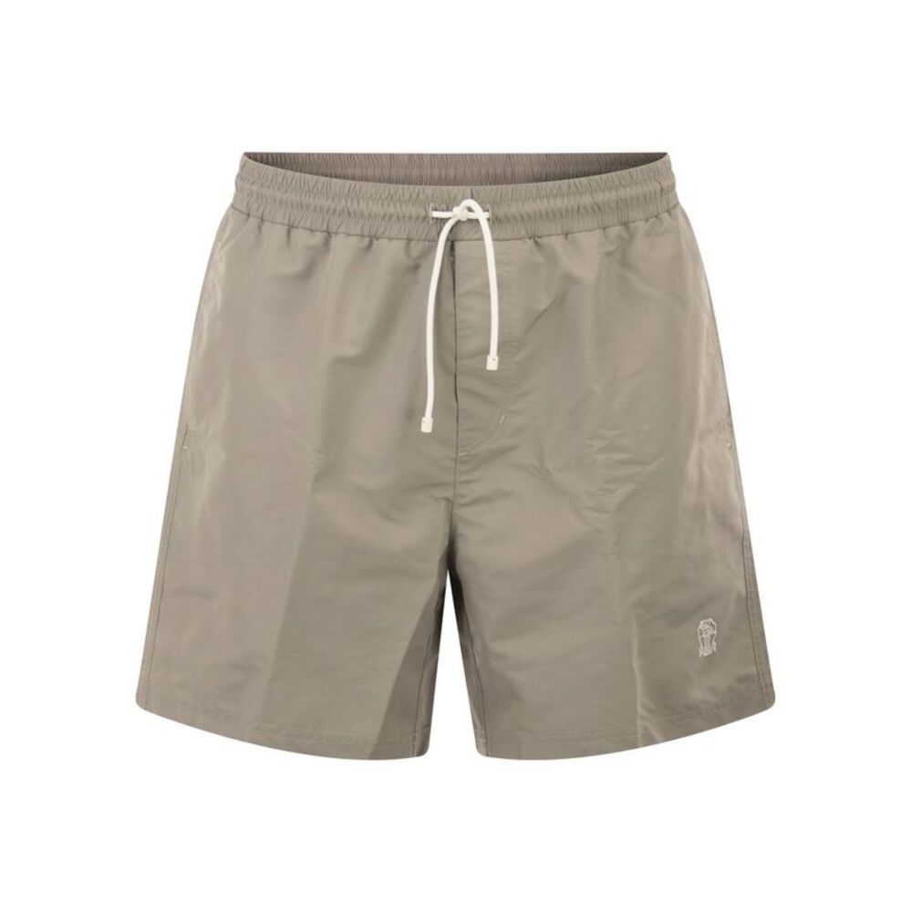 Brunello Cucinelli Men Swimming Costume With Elastic And Drawstring